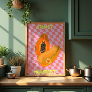 Fruit Market Papaya Plakat - 21 x 29.7 cm - Nellastore