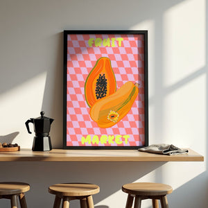 Fruit Market Papaya Plakat - 21 x 29.7 cm - Nellastore