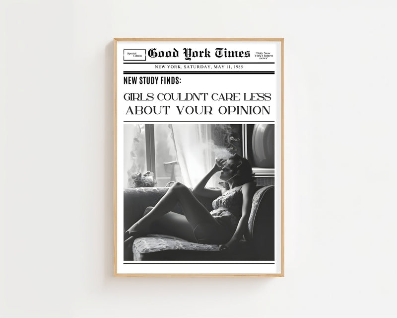 Girls Couldn't Care Less Plakat - 21 x 29.7 cm (A4) - Nellastore
