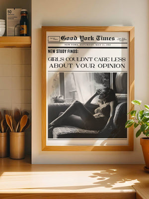 Girls Couldn't Care Less Plakat - 21 x 29.7 cm (A4) - Nellastore