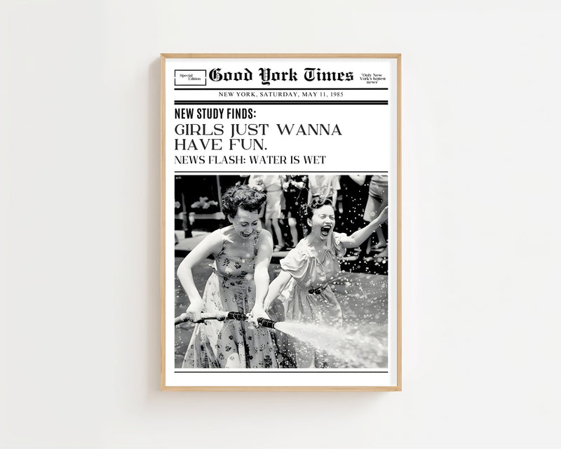 Girls Just Wanna Have Fun Plakat - 21 x 29.7 cm (A4) - Nellastore
