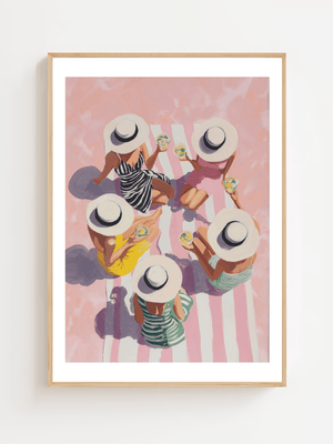 Girls With Hats Plakat - 21 x 29.7 cm (A4) - Nellastore