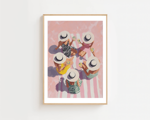 Girls With Hats Plakat - 21 x 29.7 cm (A4) - Nellastore