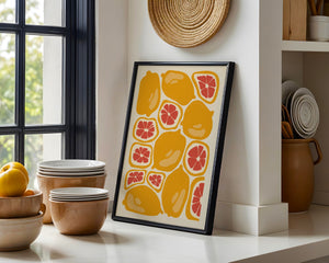 Golden Citrus Arrangement Plakat - 21 x 29.7 cm - Nellastore
