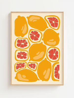 Golden Citrus Arrangement Plakat - 21 x 29.7 cm - Nellastore