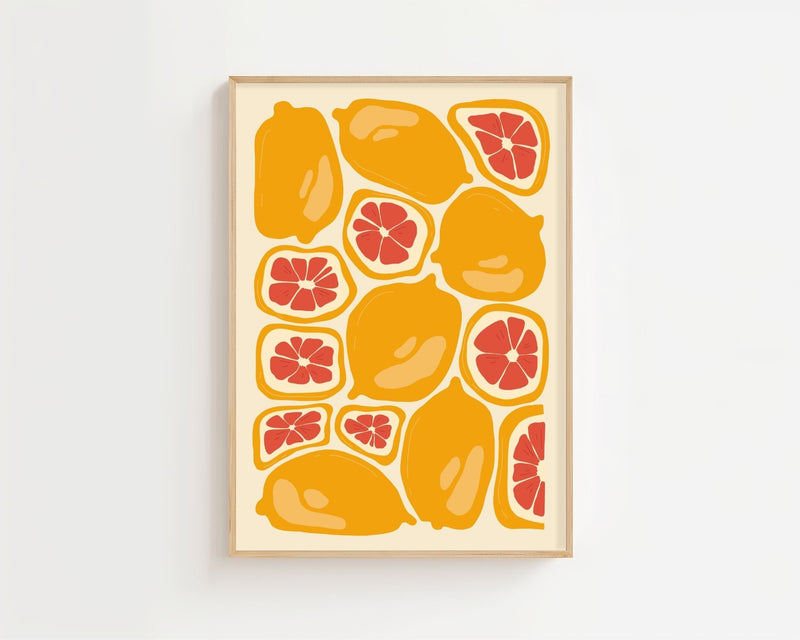 Golden Citrus Arrangement Plakat - 21 x 29.7 cm - Nellastore