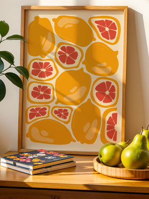 Golden Citrus Arrangement Plakat - 21 x 29.7 cm - Nellastore