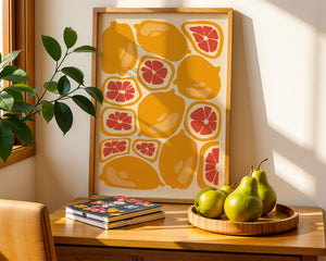 Golden Citrus Arrangement Plakat - 21 x 29.7 cm - Nellastore