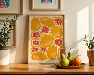 Golden Citrus Arrangement Plakat - 21 x 29.7 cm - Nellastore