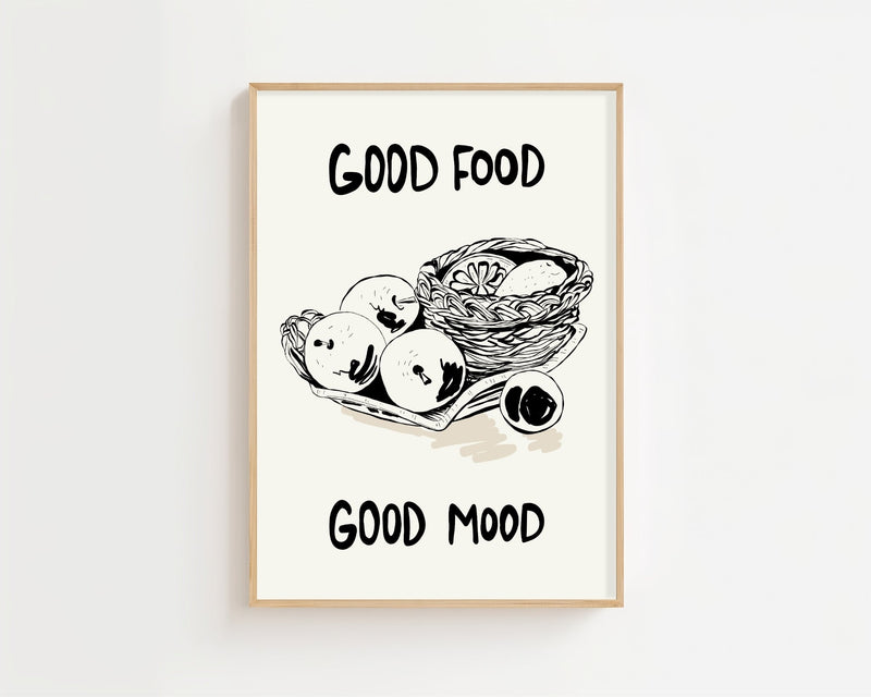Good Food Good Mood Plakat - 21 x 29.7 cm - Nellastore