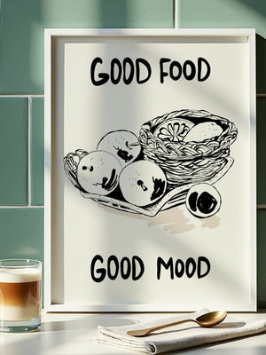 Good Food Good Mood Plakat - 21 x 29.7 cm - Nellastore