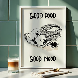 Good Food Good Mood Plakat - 21 x 29.7 cm - Nellastore