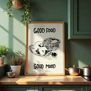 Good Food Good Mood Plakat - 21 x 29.7 cm - Nellastore