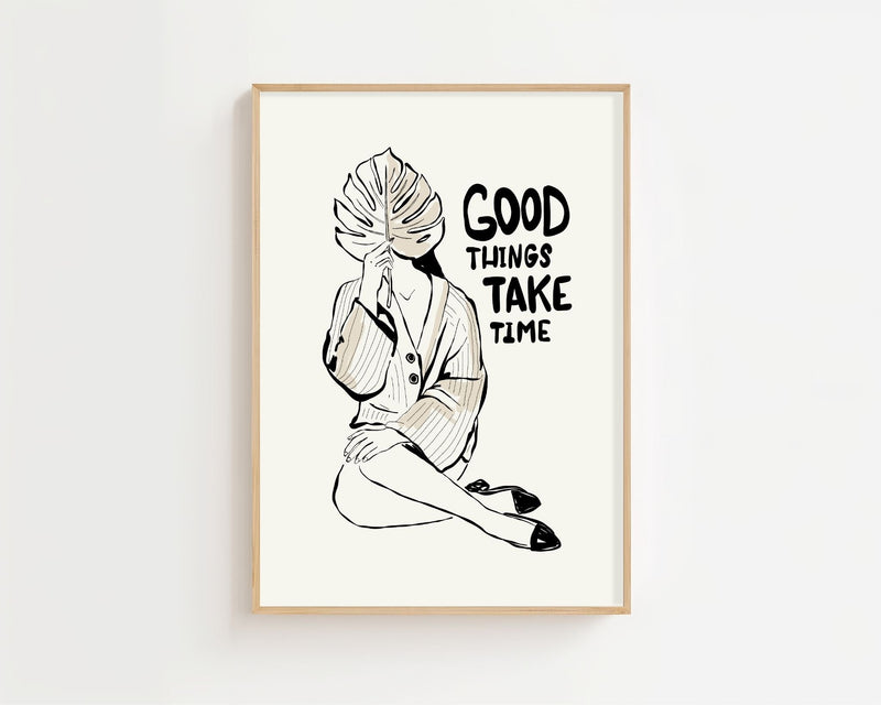 Good Things Take Time Plakat - 21 x 29.7 cm - Nellastore