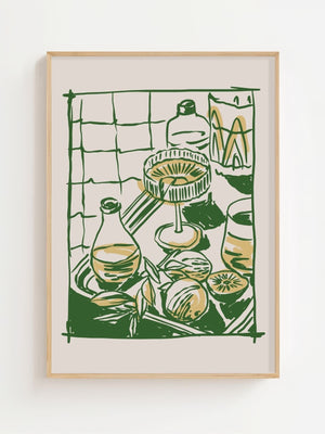 Green Bar Still Life Plakat - 21 x 29.7 cm - Nellastore