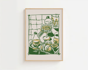 Green Bar Still Life Plakat - 21 x 29.7 cm - Nellastore