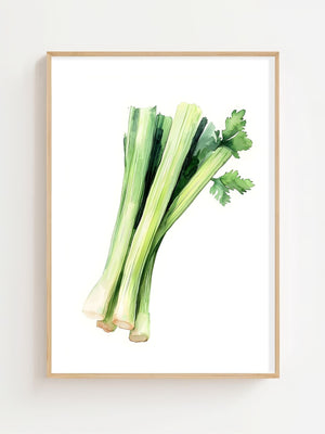 Green Celery Stems Plakat - 21 x 29.7 cm (A4) - Nellastore