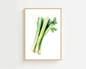 Green Celery Stems Plakat - 21 x 29.7 cm (A4) - Nellastore