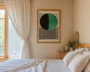 Green Circle On Stripes Plakat - 21 x 29.7 cm (A4) - Nellastore