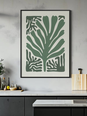 Green Leaf Frame Plakat - 21 x 29.7 cm - Nellastore