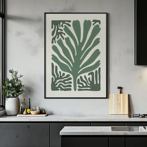 Green Leaf Frame Plakat - 21 x 29.7 cm - Nellastore