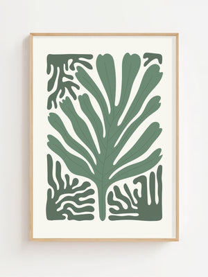 Green Leaf Frame Plakat - 21 x 29.7 cm - Nellastore