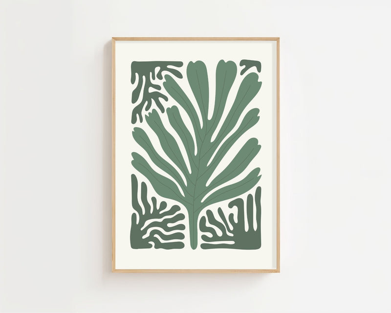 Green Leaf Frame Plakat - 21 x 29.7 cm - Nellastore