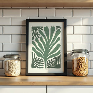 Green Leaf Frame Plakat - 21 x 29.7 cm - Nellastore