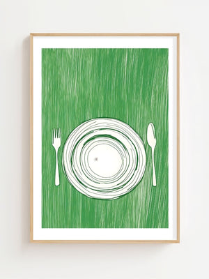 Green Table Setting Plakat - 21 x 29.7 cm (A4) - Nellastore
