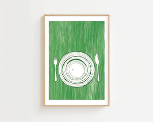 Green Table Setting Plakat - 21 x 29.7 cm (A4) - Nellastore