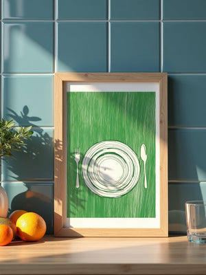 Green Table Setting Plakat - 21 x 29.7 cm (A4) - Nellastore