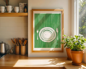 Green Table Setting Plakat - 21 x 29.7 cm (A4) - Nellastore
