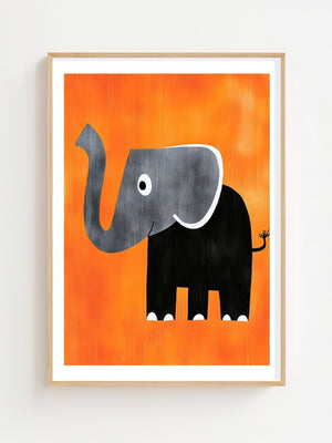 Grey Elephant Plakat - 21 x 29.7 cm (A4) - Nellastore