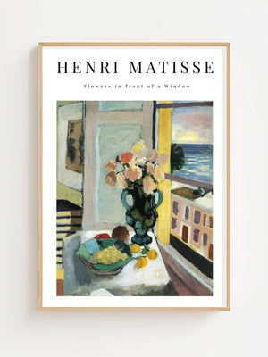 Henri Matisse - Flowers in Front of a Window Plakat - 21 x 29.7 cm (A4) - Nellastore