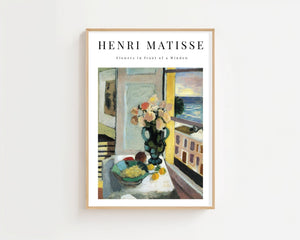 Henri Matisse - Flowers in Front of a Window Plakat - 21 x 29.7 cm (A4) - Nellastore