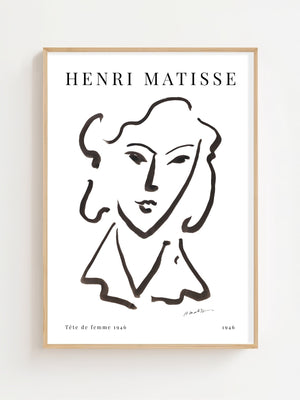 Henri Matisse - Tête de Femme Plakat - 21 x 29.7 cm (A4) - Nellastore