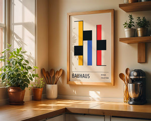 Hexagon Grid Bauhaus Plakat - 21 x 29.7 cm - Nellastore