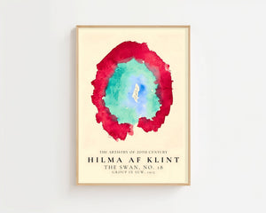 Hilma Af Klint - Red And Teal Circle Plakat - 21 x 29.7 cm (A4) - Nellastore