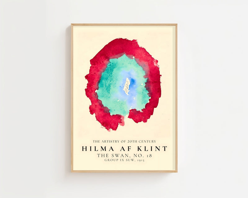 Hilma Af Klint - Red And Teal Circle Plakat - 21 x 29.7 cm (A4) - Nellastore
