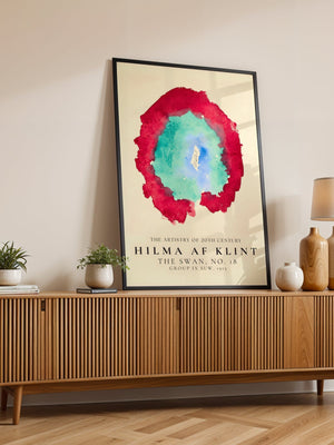 Hilma Af Klint - Red And Teal Circle Plakat - 21 x 29.7 cm (A4) - Nellastore