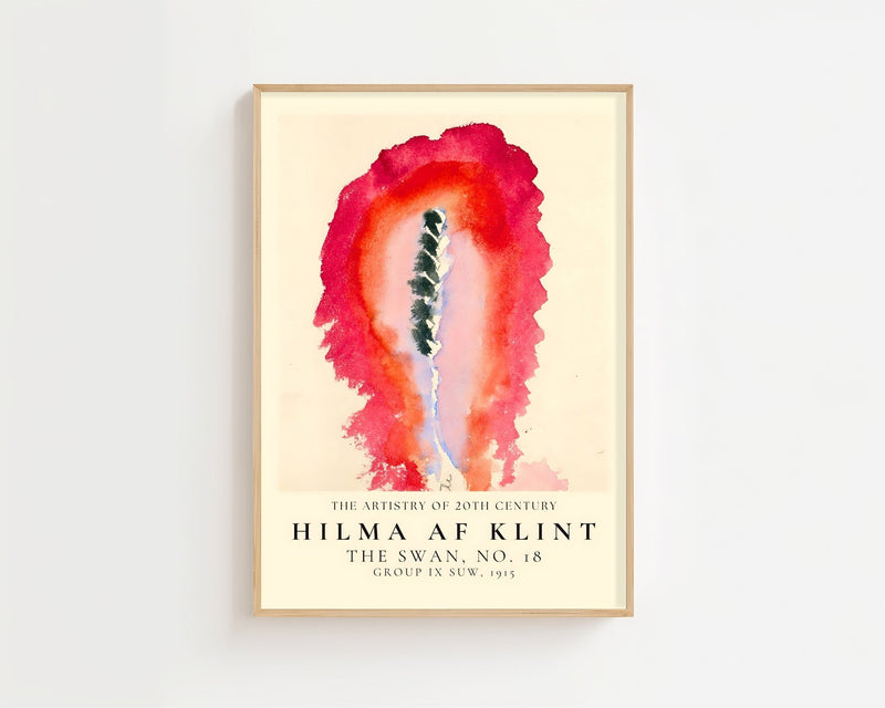 Hilma Af Klint - Red Flame Plakat - 21 x 29.7 cm (A4) - Nellastore
