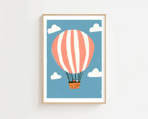Hot Air Balloon Plakat - 21 x 29.7 cm (A4) - Nellastore