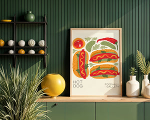 Hot Dog Foodhall Plakat - 21 x 29.7 cm - Nellastore