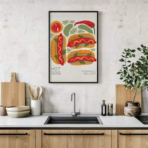 Hot Dog Foodhall Plakat - 21 x 29.7 cm - Nellastore