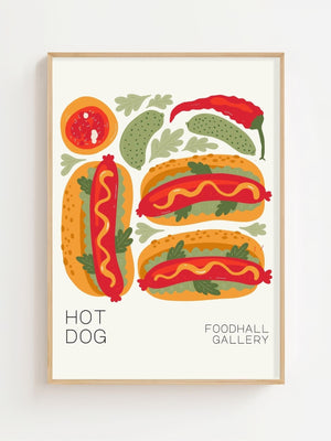 Hot Dog Foodhall Plakat - 21 x 29.7 cm - Nellastore