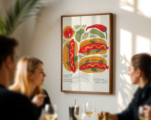 Hot Dog Foodhall Plakat - 21 x 29.7 cm - Nellastore