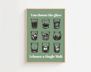 I Choose A Single Malt Plakat - 21 x 29.7 cm (A4) - Nellastore