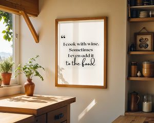 I Cook With Wine Plakat - 21 x 29.7 cm (A4) - Nellastore