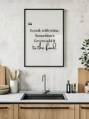 I Cook With Wine Plakat - 21 x 29.7 cm (A4) - Nellastore