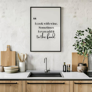 I Cook With Wine Plakat - 21 x 29.7 cm (A4) - Nellastore